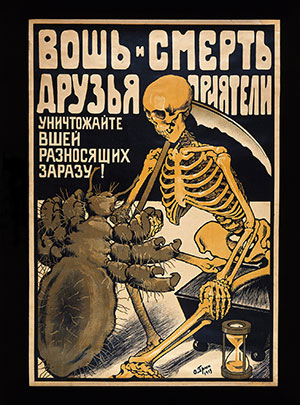 “Bit ve ölüm arkadaş ve yoldaştır” yazan bir poster -1919